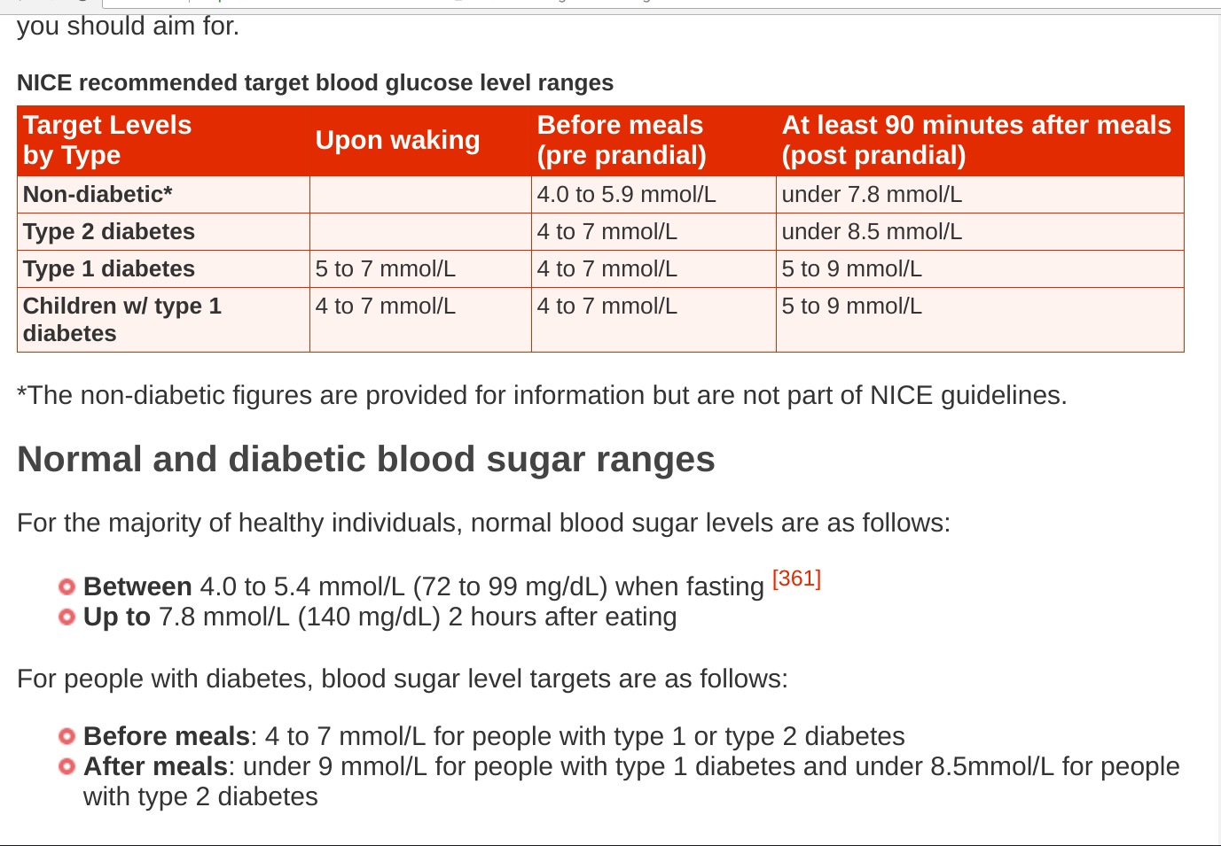 nice guidelines diabetes (type 1 children))