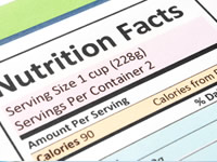 Food values can also be found on the front of most food packets