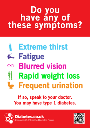 type 1 diabetes symptoms nhs)