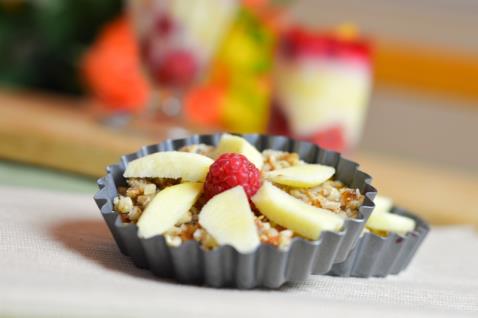 Raw Apple and Raspberry Tart