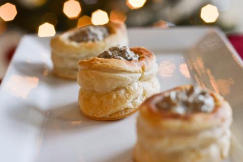 Mushroom Thyme and Cheese Vol au vents