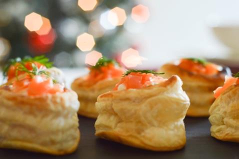 Smoked Salmon and Cream Cheese Vol au vents 