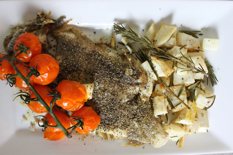 Whole Lemon Sole with Roasted Celeriac