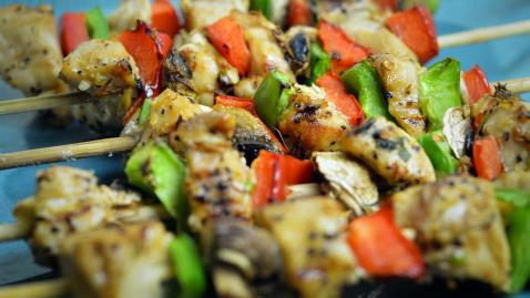 Chicken and Mushroom Kebabs