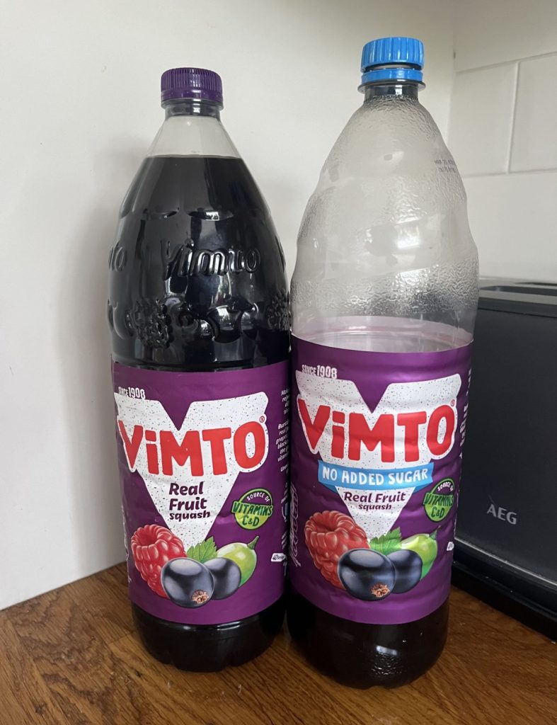 2 Vimto bottles